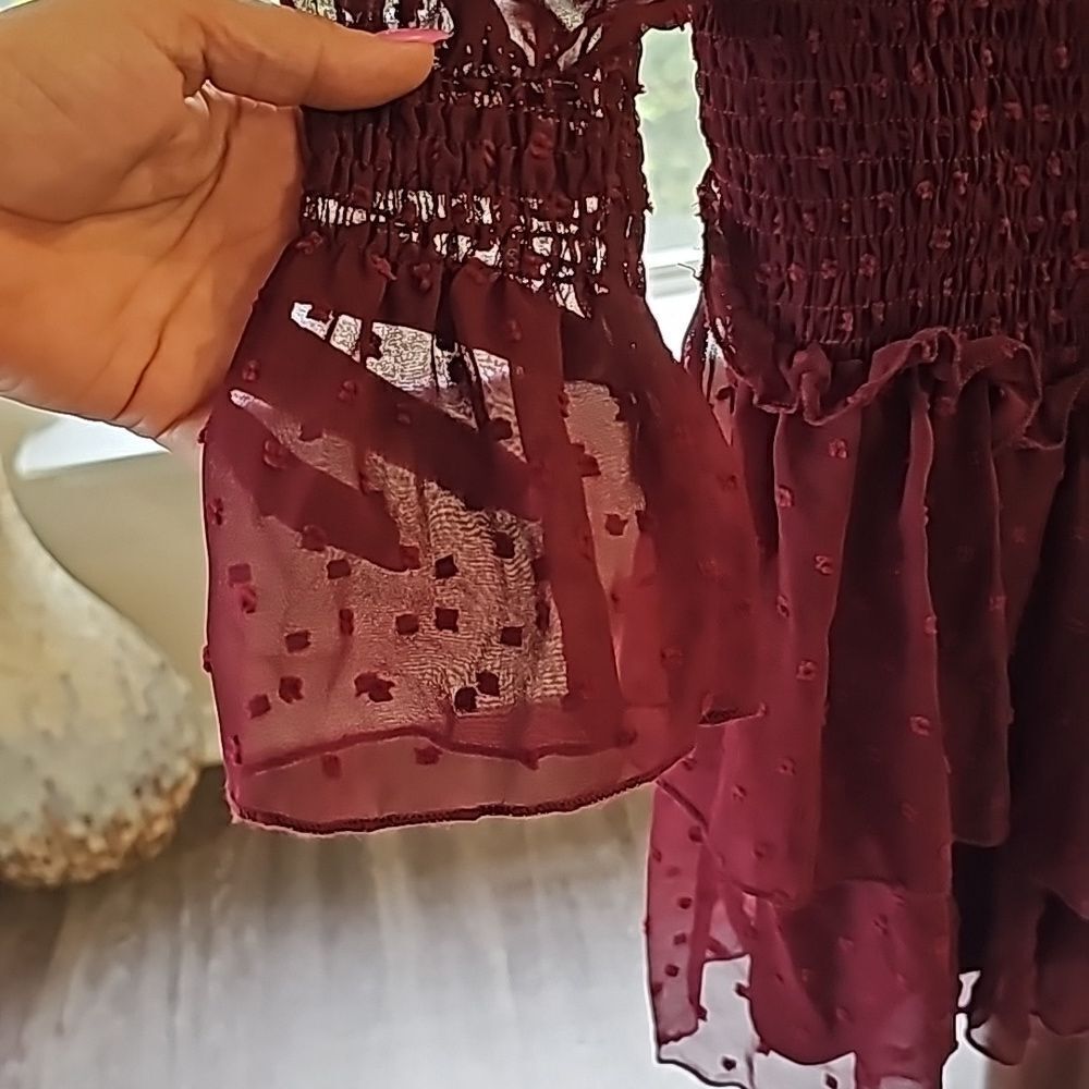 Fashion Nova Sweet Like Me Mini Dress - Burgundy Size Medium, NWT - Picture 6 of 10